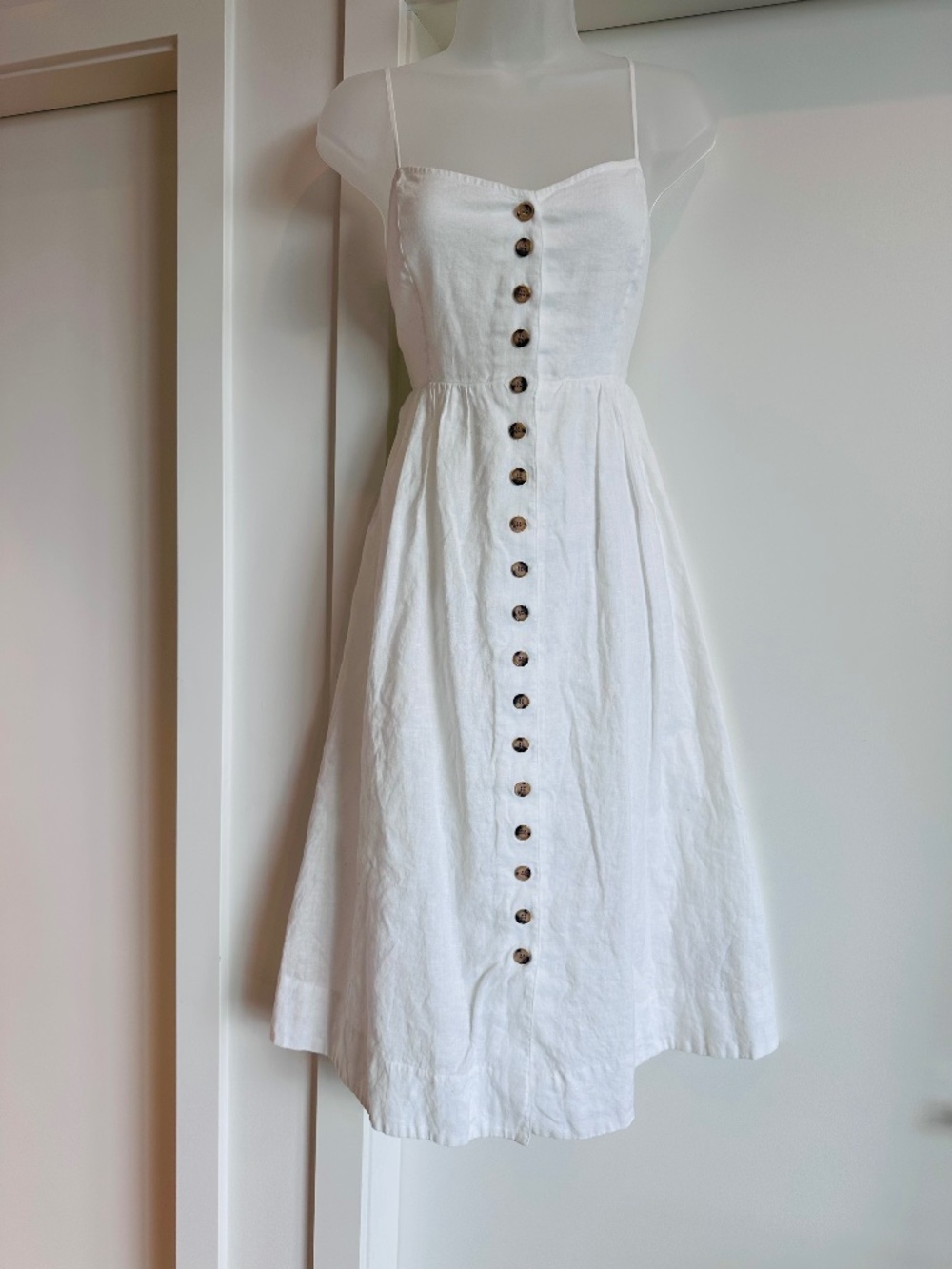 White linen & cotton dress